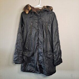 Sanctuary Clothing‎  Winter Jacket Coat Black Fur